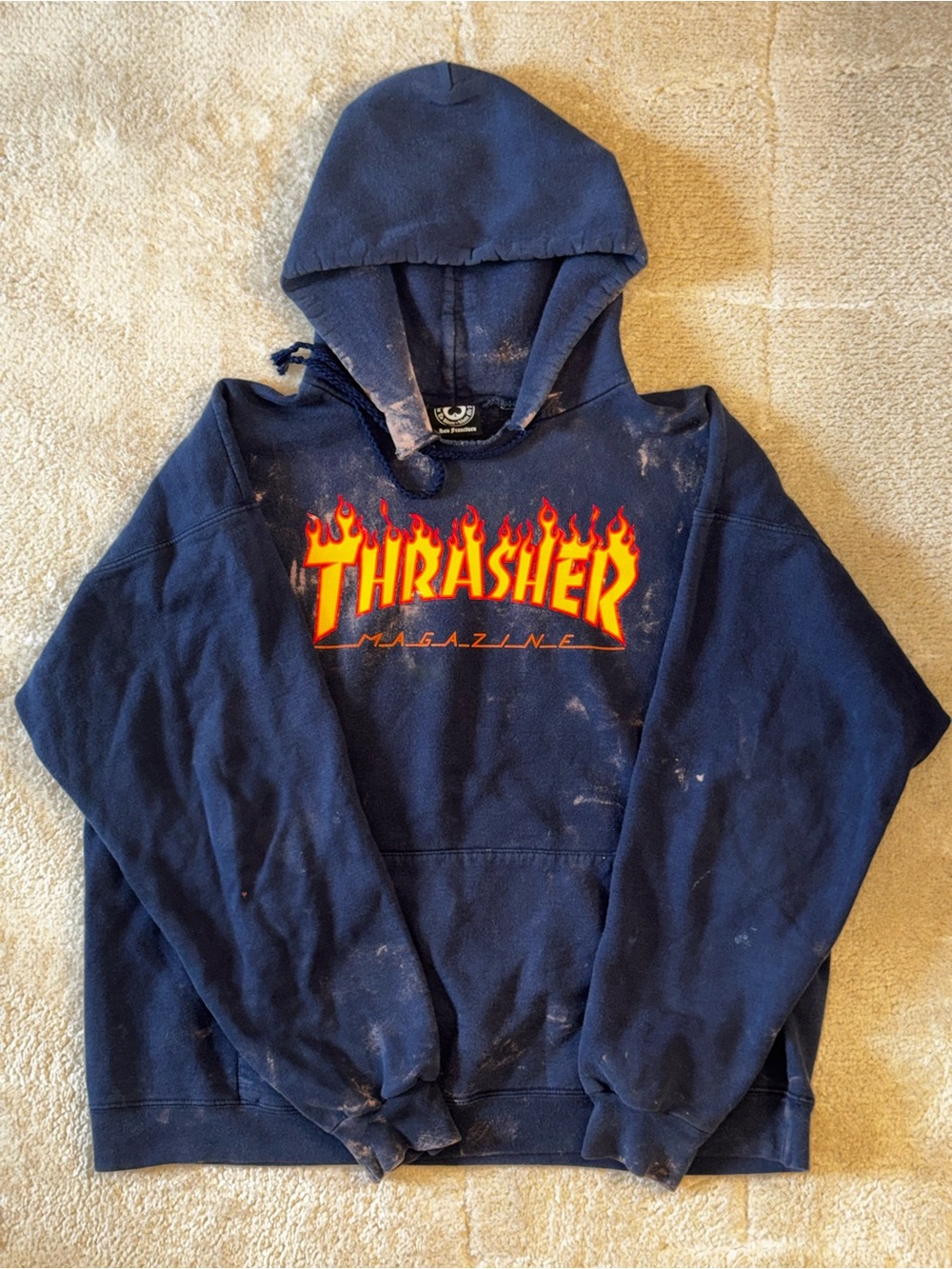 Customized Thrasher Navy Hoodie with Logo